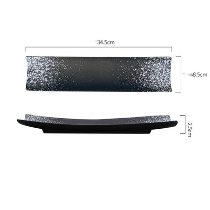 Rectangular Sushi Plate Black Simple Long Plate