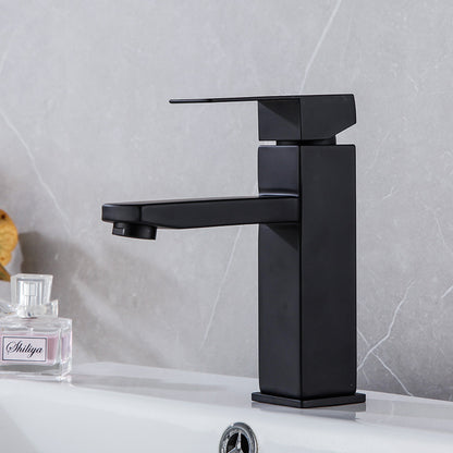 Stainless steel black paint basin faucet