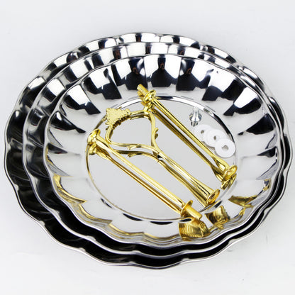 Stainless Steel Fruit Plate Candy Plate Dessert Plate Living Room Creative Cake Shelf