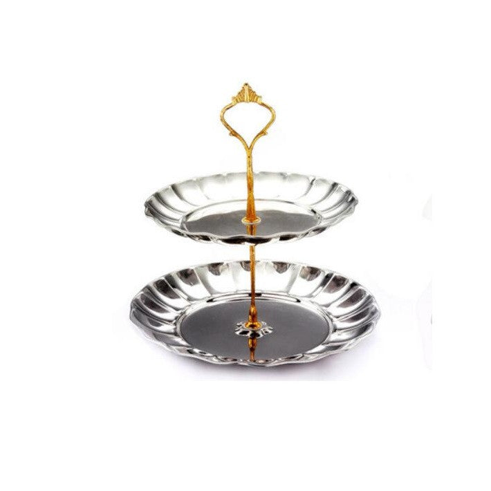 Stainless Steel Fruit Plate Candy Plate Dessert Plate Living Room Creative Cake Shelf