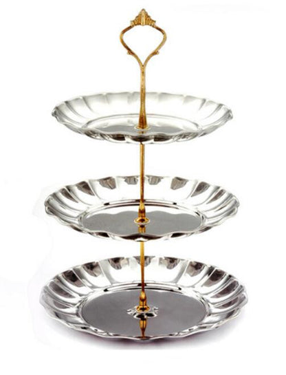 Stainless Steel Fruit Plate Candy Plate Dessert Plate Living Room Creative Cake Shelf