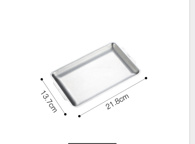 Thickened 304 Stainless Steel Rectangular Plate Korean Barbecue Plate, Tray Storage Tray