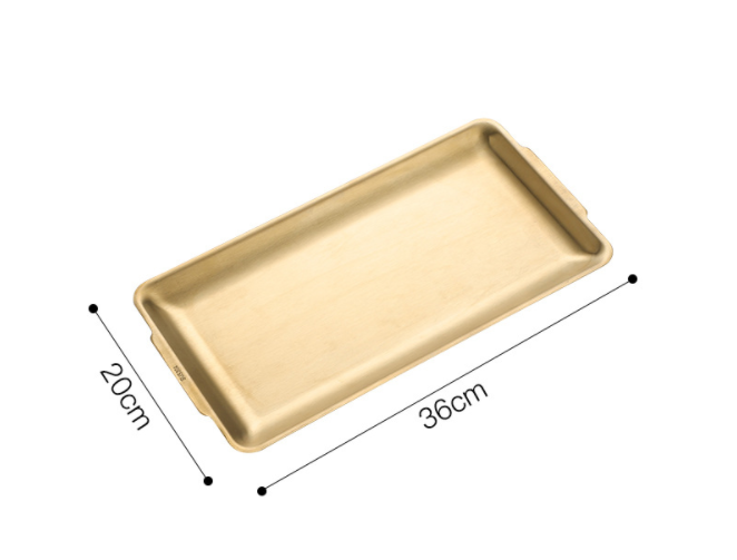 Thickened 304 Stainless Steel Rectangular Plate Korean Barbecue Plate, Tray Storage Tray